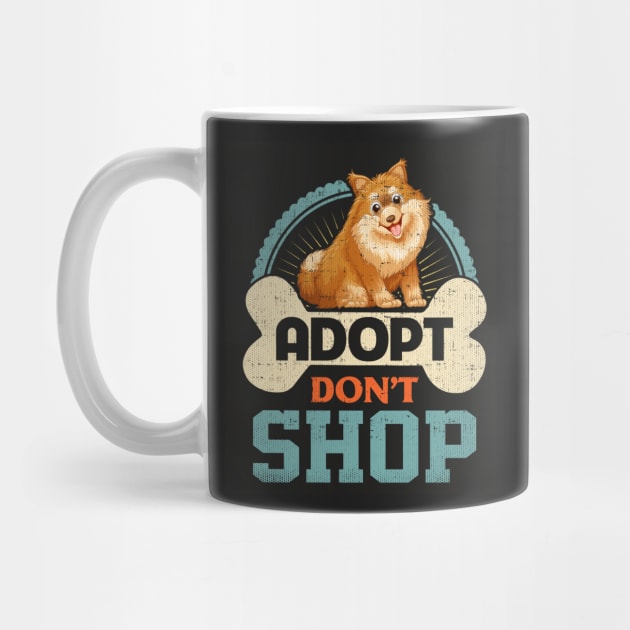 Adopt Don't Shop Pro Pet Rescue Tee Pomeranian Puppy Dog by belownormal